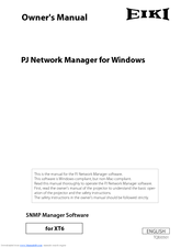 EIKI PJ Network Manager Owner's Manual
