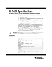 National Instruments NI 5421 s Specifications