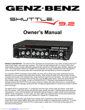 Genz-Benz Shuttle Max 9.2 Owner's Manual