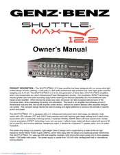 Genz-Benz SHUTTLE MAX 12.2 Owner's Manual