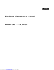 Lenovo ThinkPad Edge 132 Hardware Maintenance Manual