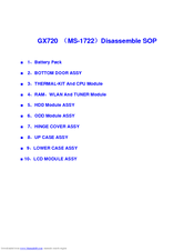 MSI GX720 - 032US - Core 2 Duo 2.4 GHz User Manual