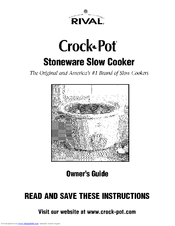 Rival Crock Pot Owner's Manual