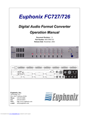 Euphonix FC726 Operation Manual