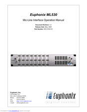 Euphonix ML530 Operation Manual