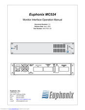 Euphonix MC524 Operation Manual