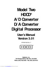 Pacific Microsonics Two HDCD User Manual