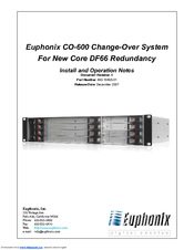 Euphonix CO-600 Install And Operation Notes