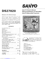 Sanyo DS27820 Owner's Manual