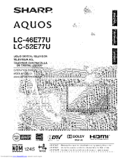 Sharp AQUOS LC-46E77U Operation Manual