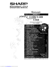 Sharp Carousel R-508D Operation Manual