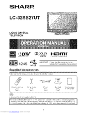 Sharp LC-32SB27UT Operation Manual