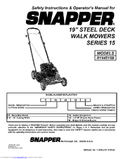 Snapper R194515B Safety Instructions & Operator's Manual