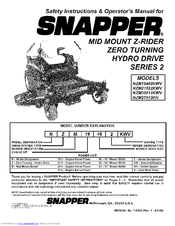 Snapper NZM27 612KH Safety Instructions & Operator's Manual