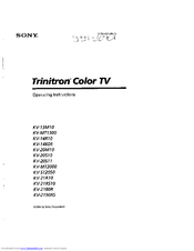 Sony Trinitron KV-20S11 Operating Instructions Manual