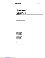 Sony Trinitron KV-20S43 Operating Instructions Manual