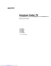 Sony Trinitron KV-35XBR88 Operating Instructions Manual