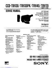 Sony CCD-TRV30PK Service Manual