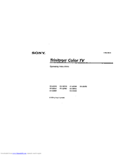 Sony Trinitron KV-35S45 Operating Instructions Manual