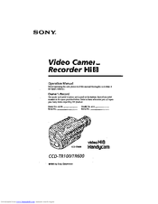 Sony Handycam CCD-TR100 Operation Manual