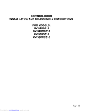 Sony Trinitron KV-38DRC510 Installation And Disassembly Instructions Manual