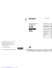 Sony Alpha 35 Instruction Manual
