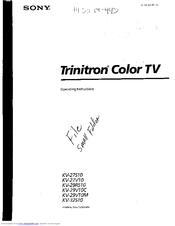 Sony Trinitron KV-29V10C Operating Instructions Manual