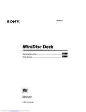 Sony MDS-S707 Manual