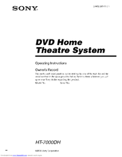 Sony HT-7000DH Operating Instructions Manual