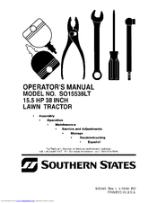 Southern States Southern States SO15538LT Operator's Manual