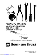 Southern States Southern States SPGT2254 Owner's Manual