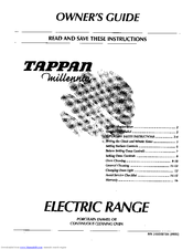 Tappan TEF322BHWA Owner's Manual