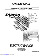 Tappan Millennia TEF352BHWA Owner's Manual