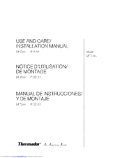 Thermador LFTD 30 Series Use And Care/Installation Manual