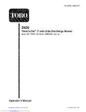 Toro 74325 Operator's Manual
