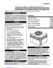 Trane YCD User's Information Manual