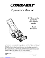 Troy-Bilt 560 Series Operator's Manual