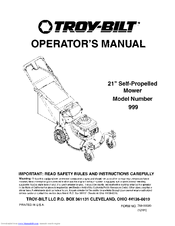 Troy-Bilt 999 Operator's Manual