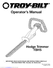 Troy-Bilt TBHS Operator's Manual