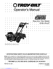 Troy-Bilt Pro line 675B-Pony Operator's Manual