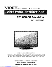 VIORE LC32VX60HDT Operating Instructions Manual
