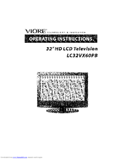 VIORE EXCEL LC32VX60PB Operating Instructions Manual