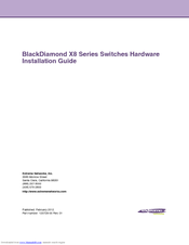 Extreme Networks BlackDiamond X8 Series Hardware Installation Manual