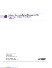 Extreme Networks Policy Manager Supervisor Edition 1.2 User Manual