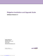 Extreme Networks Ridgeline 3.1 Installation Manual