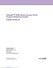 Extreme Networks Altitude 3500 Series Product Reference Manual
