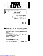 Weed Eater GHT 225 Instruction Manual