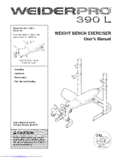 User Manuals Weider Pro 390 L Weight Bench Exerciser