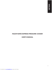 Fagor Rapid Express 6 qt User Manual