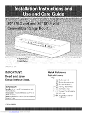 Whirlpool RH4836XLS1 Installation instruction and use & care guidee Use & Care Manual